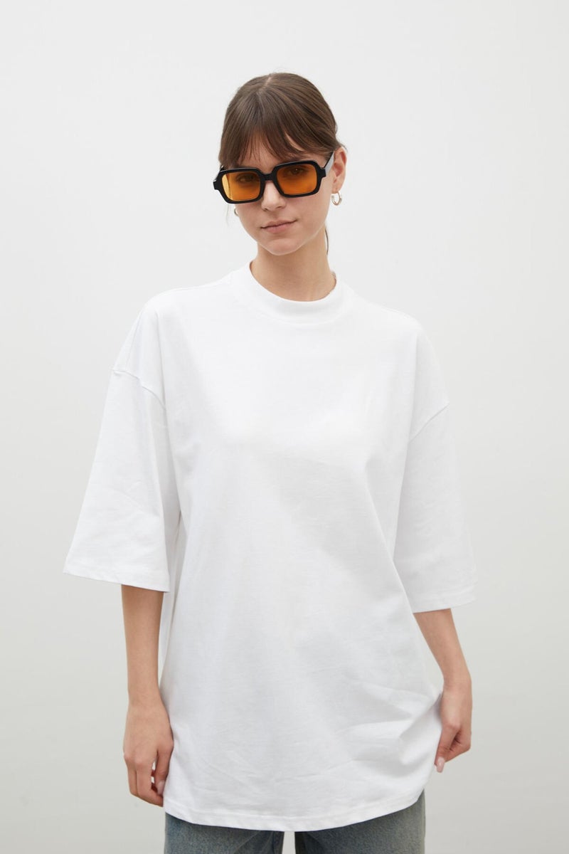 Manuka Oversize Cotton Short Sleeve T-Shirt White - Image 5