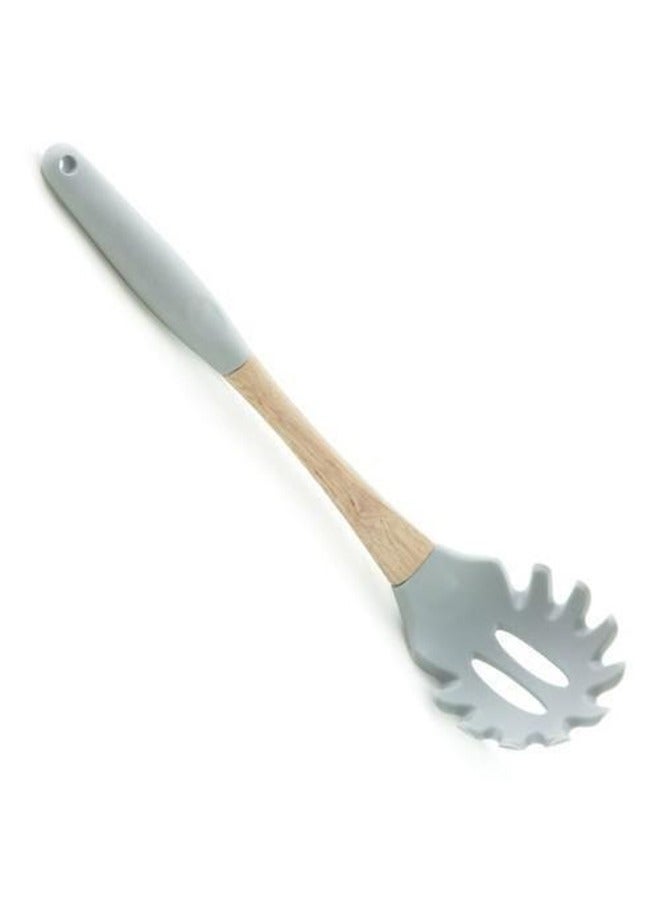 Feelings Silicone Pasta Server With Rubber Wood Handle Grey Color 30.5cm - Image 2