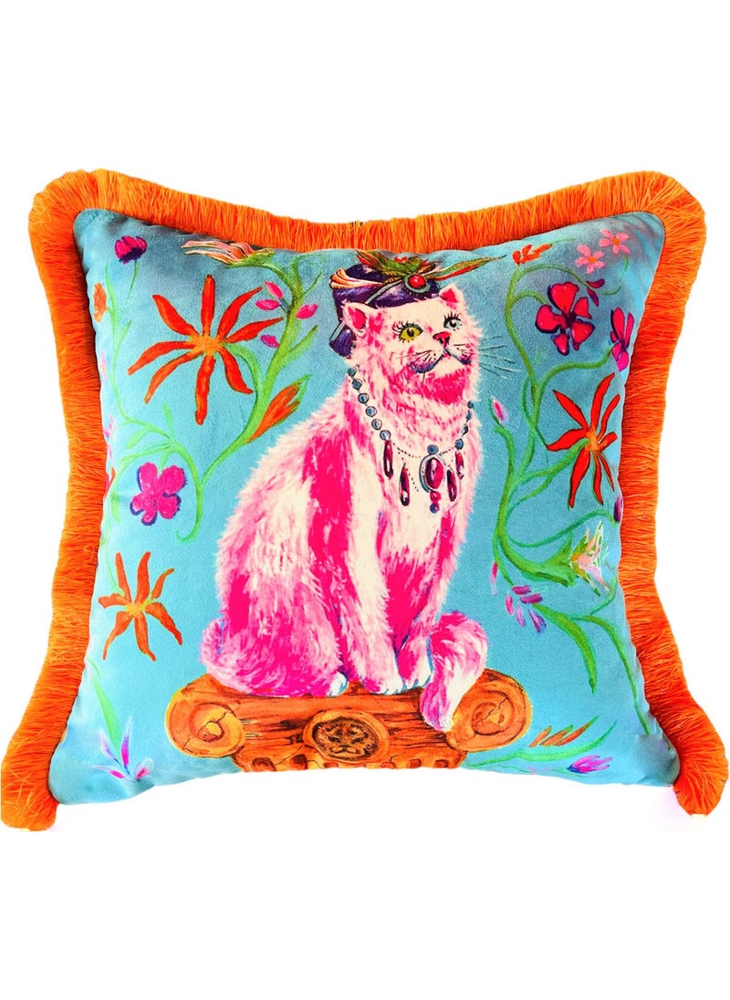 Decorative Van Cat Patterned Green Velvet Cushion Cover (45 x 45) - pzsku/Z782DB9B065CEDEE39A5AZ/45/_/1741257104/2010e865-55ee-4c17-b9f7-51df38ef3fd6