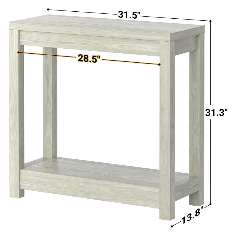 Besiost Small Farmhouse Wood Entryway Table Narrow Console Table with Storage Behind Couch Sofa Table with Shelves Entry Way Table with Open Storage, Easy Assembly, 32" Classical Washed Oak - Image 3