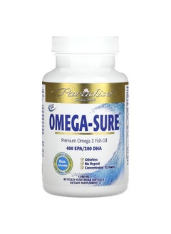 Paradise Herbs Paradise Herbs, Omega Sure, Premium Omega-3 Fish Oil, 1,000 mg, 60 Pesco Vegetarian Softgels  - Image 1