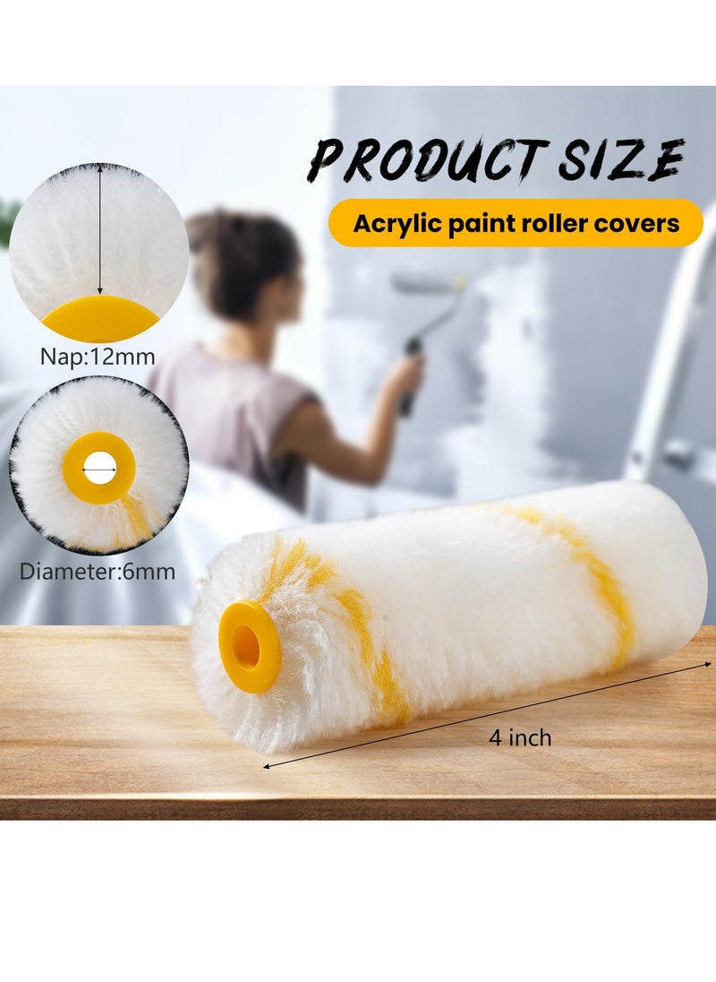 Paint Roller 40 Pieces Paint Roller Cover 4 Inch Microfiber Roller Covers Paint Roller 1/2inch Nap Small Paint Roller Covers Mini Paint Rollers for Painting Walls Use with All Paints and Stains - pzsku/Z782DEE8CA8FA5CD644A8Z/45/_/1706582233/9c34544f-c3f3-4d61-bd7b-6c98813557c9