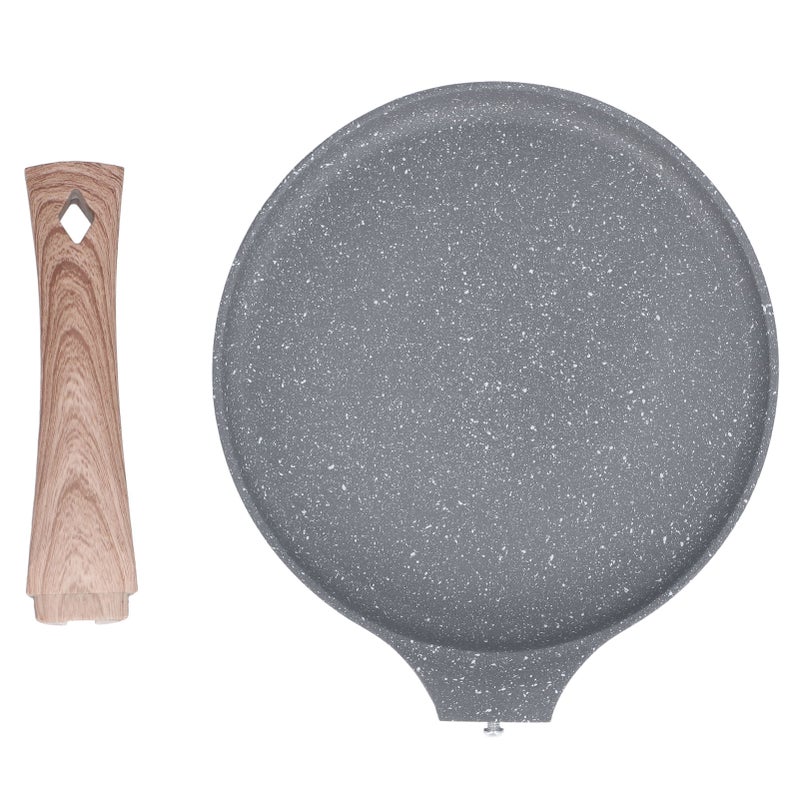 Flat Bottomed Pancake Pan Grey Aluminum Alloy Cooking Pan Non Stick Frying Pan for Kitchen - Image 3