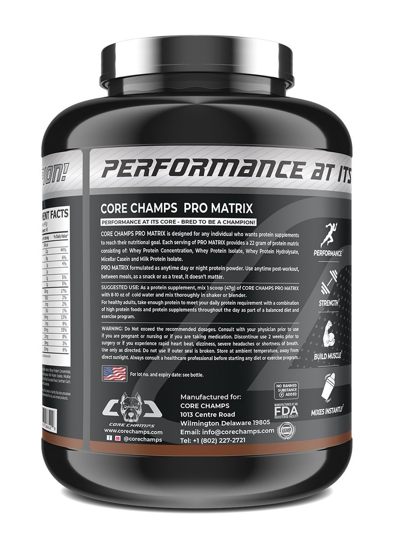 CORE CHAMPS Pro Matrix Ultra Premium Protein Matrix 5Lbs Chocolate 48 Servings  - Image 2