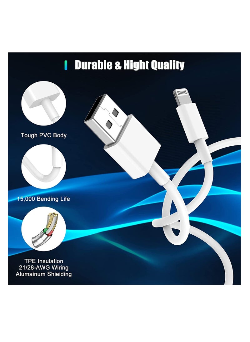 ELTRAZONE - iPhone Charger Cable 1m , 3Pack [Apple MFi Certified] Long Lightning to USB Cable 1 meter, Apple Fast Charging Lead for Apple iPhone 13 Pro/12 Pro Max/12 Mini/11/X/XS/XR/XS Max/8/8 Plus/7/6/iPad - Image 1