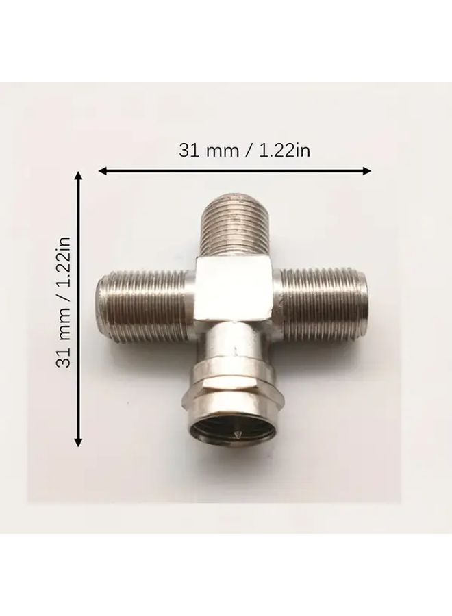 2pcs F Male to 3 F Female Straight Thread Cable TV Adapter Splitter British Connector - Image 2