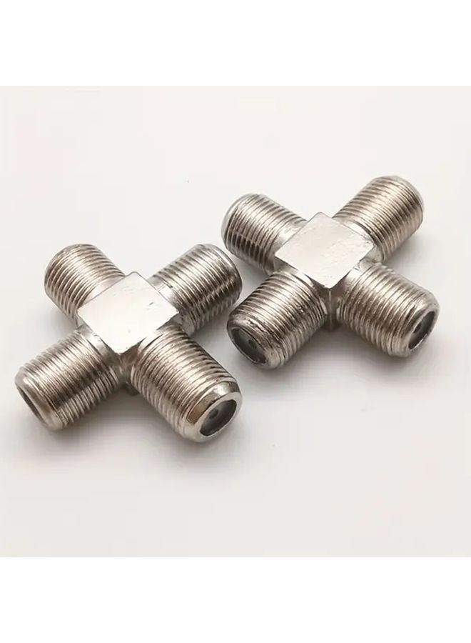 2pcs F Male to 3 F Female Straight Thread Cable TV Adapter Splitter British Connector - Image 4