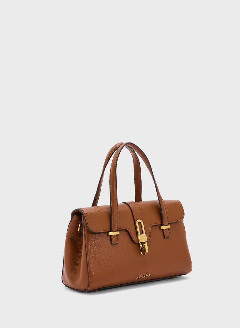 Khizana Metal Trim Detail Satchel Bag  - Image 3