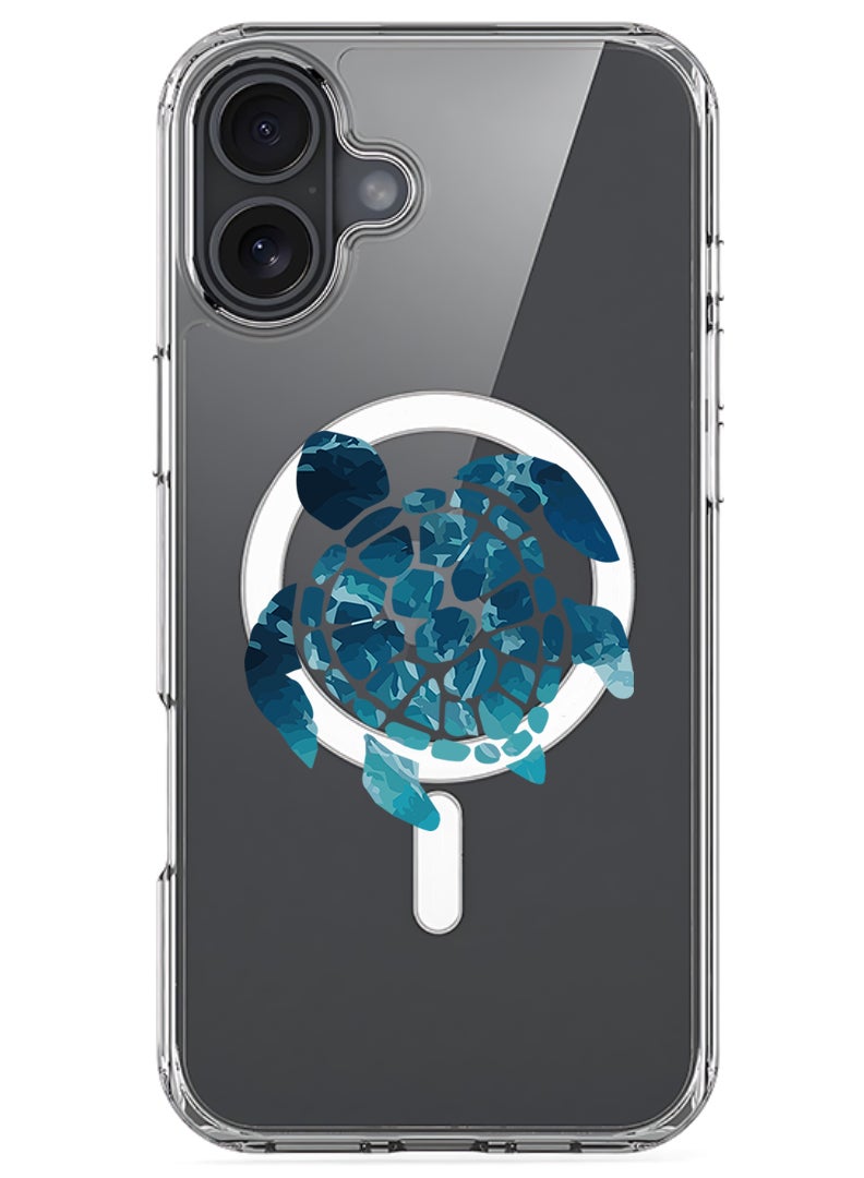 Theodor Magnetic Case for Apple iPhone 17 Compatible with MagSafe Wireless Charging, Shockproof Phone Bumper Cover - Blue Turtle - Image 1