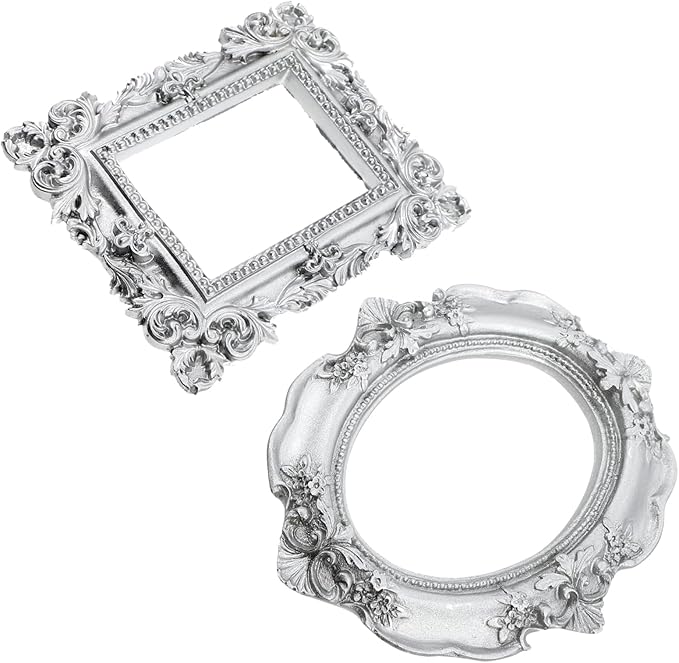 Mini Vintage Photo Frame Silver 10 5X8 5X1 CM Handheld Decorative Props For Nail Art Jewelry Display - Image 1