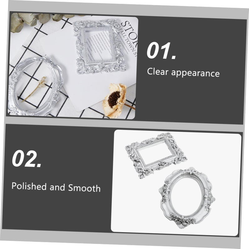 Mini Vintage Photo Frame Silver 10 5X8 5X1 CM Handheld Decorative Props For Nail Art Jewelry Display - Image 5
