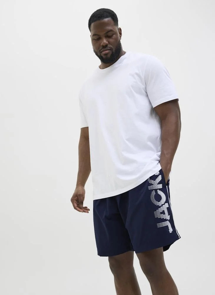 JACK & JONES Plus Size Swim Logo Drawstring Shorts
