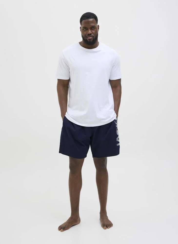JACK & JONES Plus Size Swim Logo Drawstring Shorts