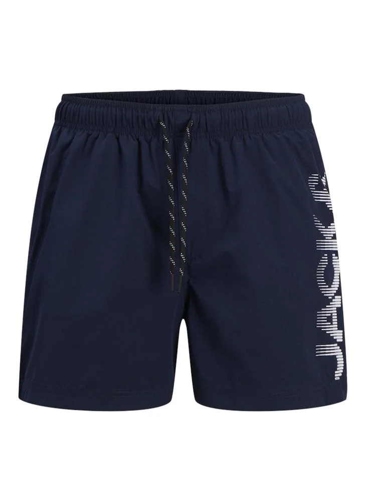 JACK & JONES Plus Size Swim Logo Drawstring Shorts