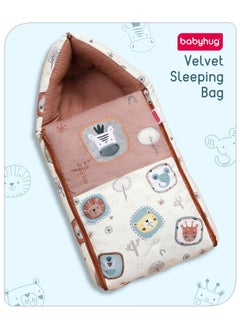 babyhug Babyhug Velvet Sleeping Bag Animal Faces Print  - Image 2
