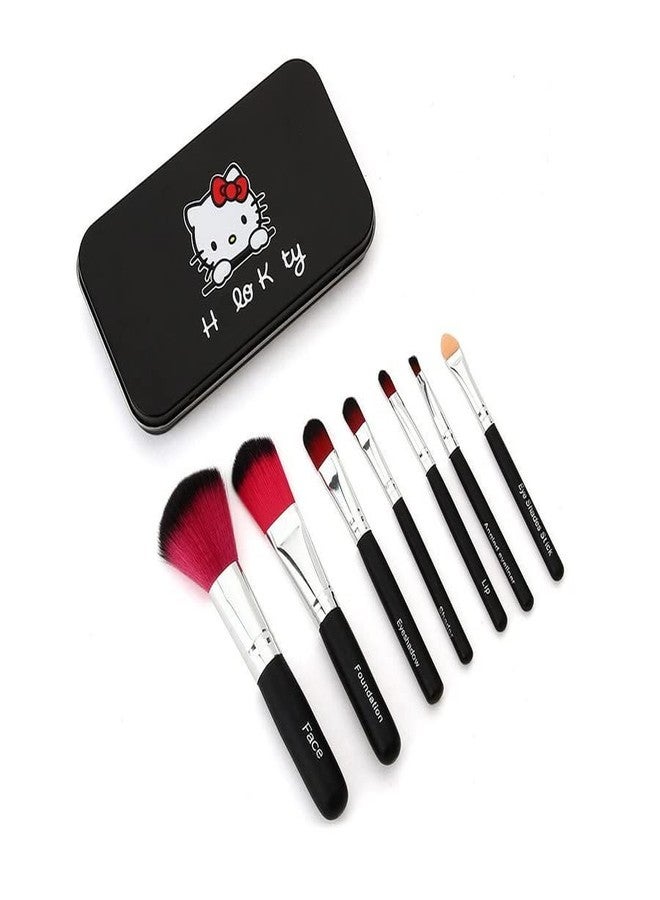 Glowhouse 7 Pcs black color hello kitty makeup brush set (Black color) - Image 3