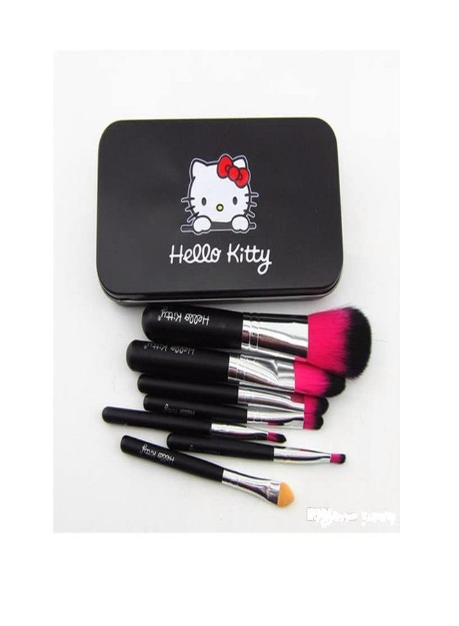 Glowhouse 7 Pcs black color hello kitty makeup brush set (Black color) - Image 1