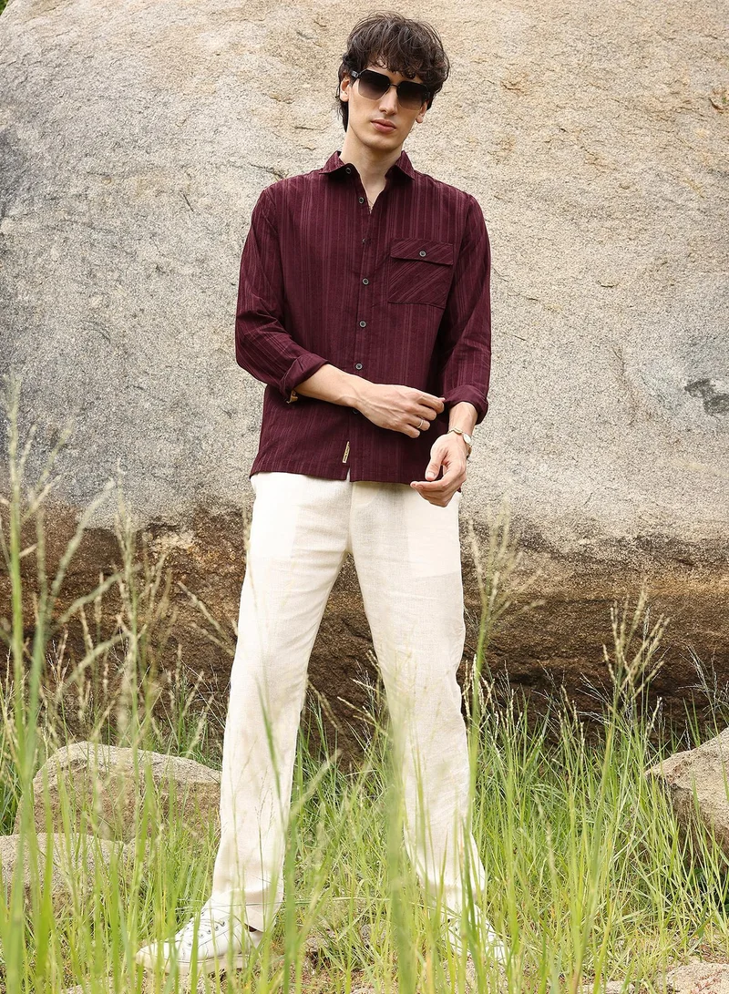 Campus Sutra Multitrack-Striped Shirt