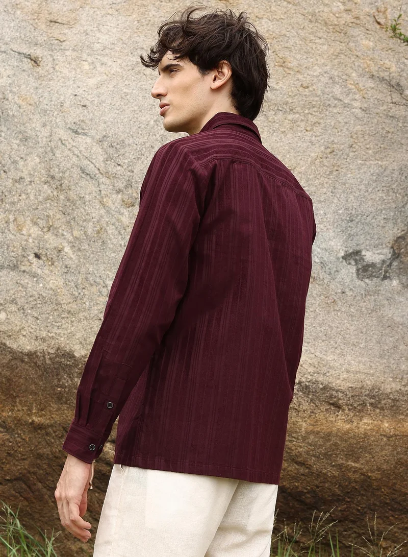 Campus Sutra Multitrack-Striped Shirt