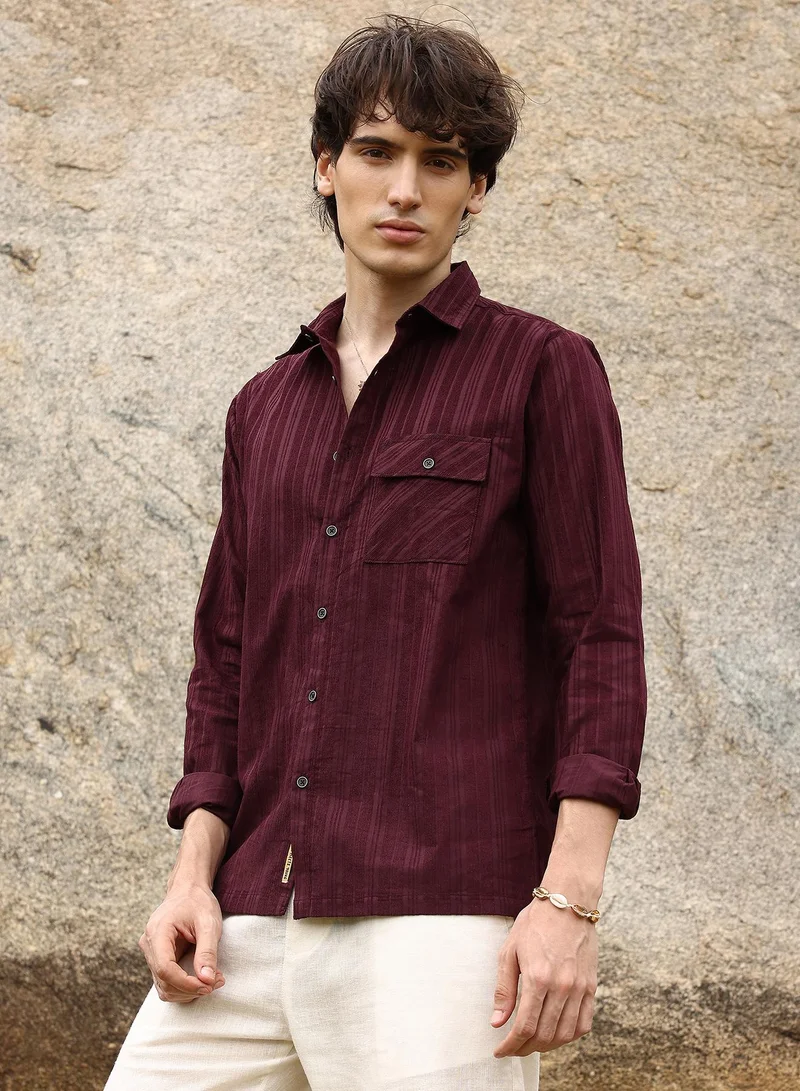 Campus Sutra Multitrack-Striped Shirt