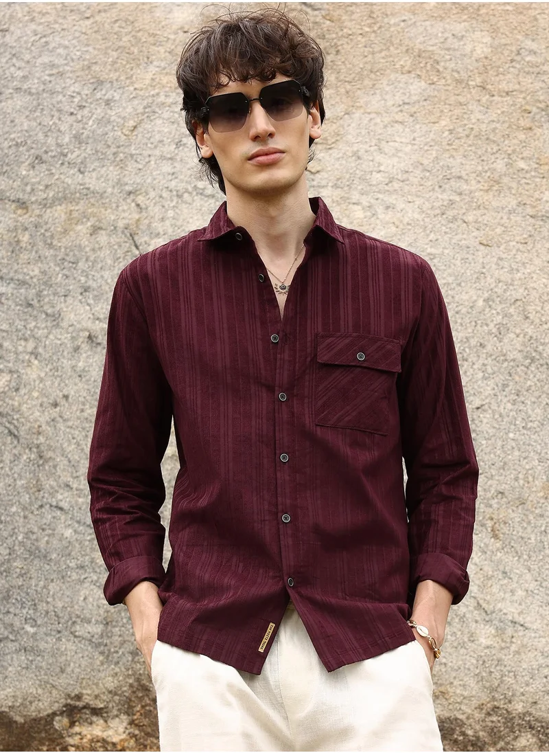 Campus Sutra Multitrack-Striped Shirt