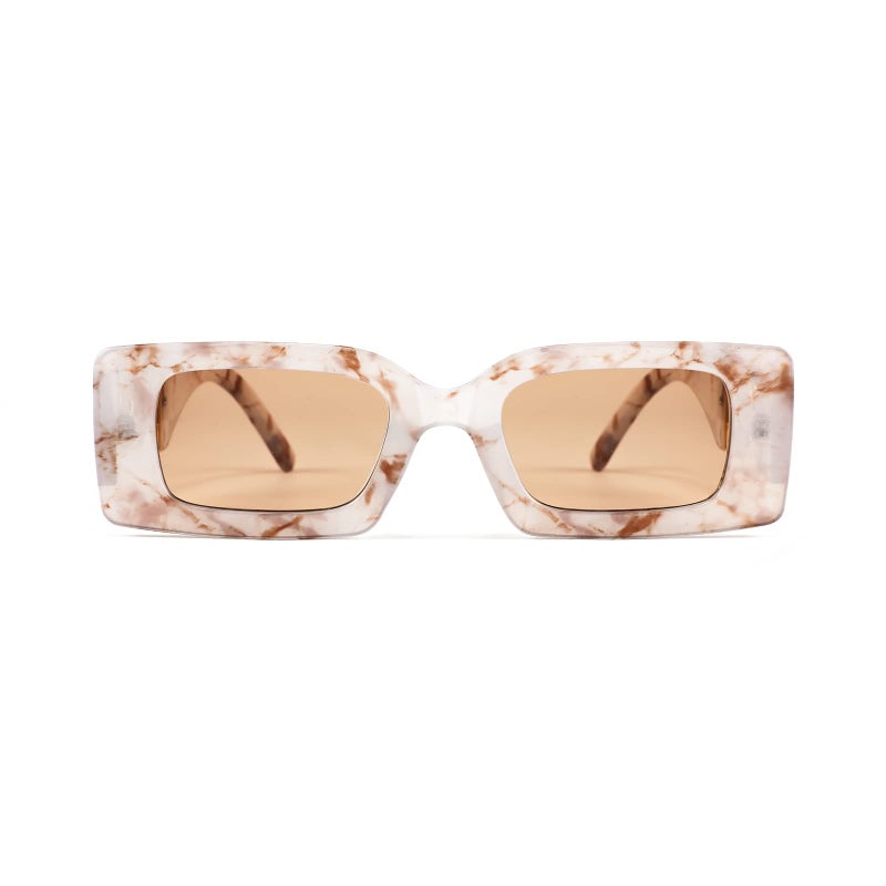 FEISEDY FEISEDY Trendy Small Rectangle Sunglasses 90s Retro Chunky Frame Square Metal Sun Glasses for Women Men B2890  - Image 2