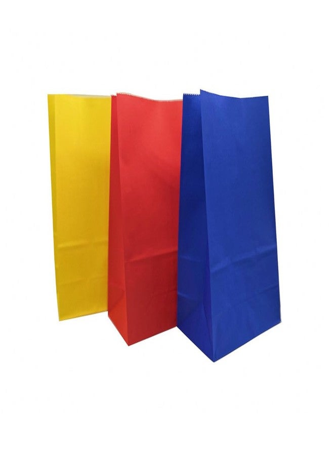 EMAAN 24 Count Red Yellow Blue Party Goody Bags 5.1 X 3.1 X 9.4 Inch Small Paper Treat Bags for Birthday Carnival Party Welcome Favor Bags (Red Yellow Blue - Image 4