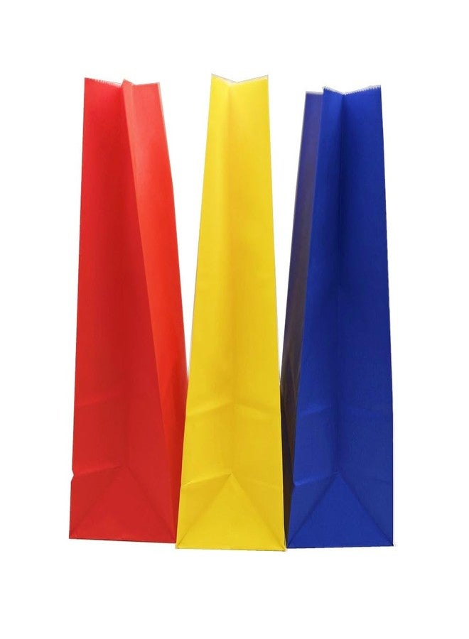 EMAAN 24 Count Red Yellow Blue Party Goody Bags 5.1 X 3.1 X 9.4 Inch Small Paper Treat Bags for Birthday Carnival Party Welcome Favor Bags (Red Yellow Blue - Image 3