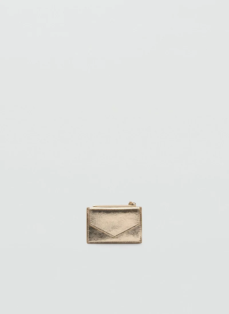 مانجو Casual Metallic Purse With Ball Detail