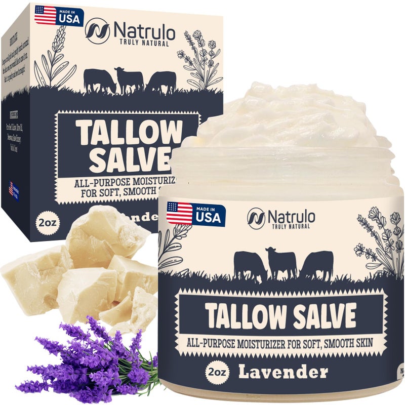 Natrulo Beef Tallow Salve â€“ All Natural Grass Fed Beef Tallow & Honey All Purpose Balm â€“ Moisturizing Body Salve Great for Eczema, Cracked, Dry, Itchy, Irritated Skin â€“ Skin Repair Skincare Made in USA - Image 1