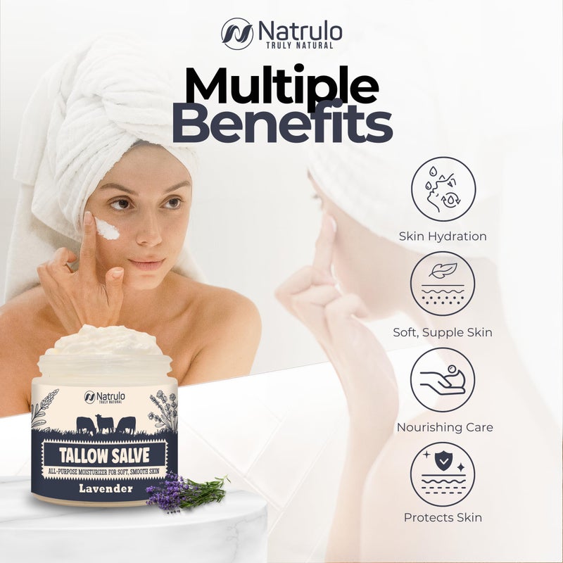Natrulo Beef Tallow Salve â€“ All Natural Grass Fed Beef Tallow & Honey All Purpose Balm â€“ Moisturizing Body Salve Great for Eczema, Cracked, Dry, Itchy, Irritated Skin â€“ Skin Repair Skincare Made in USA - Image 3