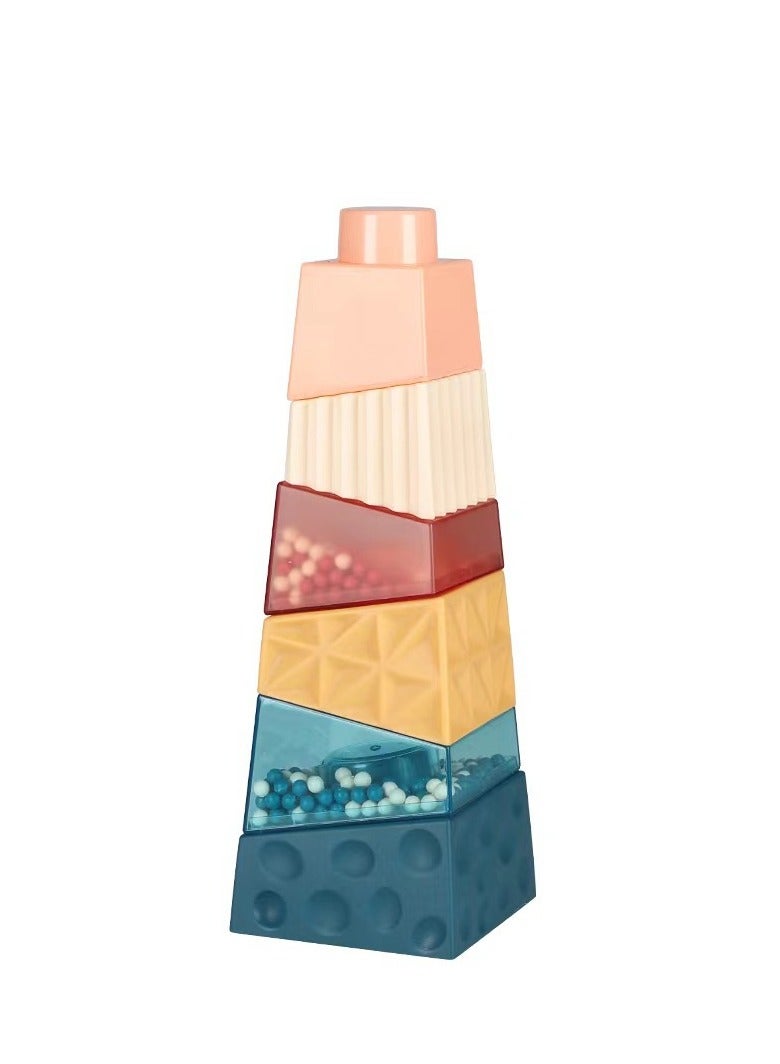 ميكسد مونتيسوري لعبة ، مربع غير مكعب مكدسة برج ، لعبة تعليمية للأطفال - Image 1