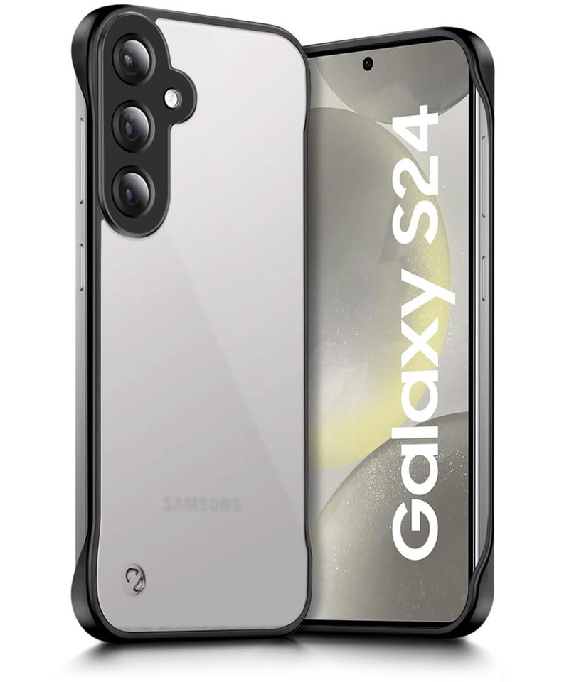 WOW IMAGINE Hybrid Ultimate Back Case for Samsung Galaxy S24 5G | Lightweight Frameless Design with Full Protection | Shockproof Ultra Slim | Translucent PC & TPU Mobile Cover -Black - Image 1