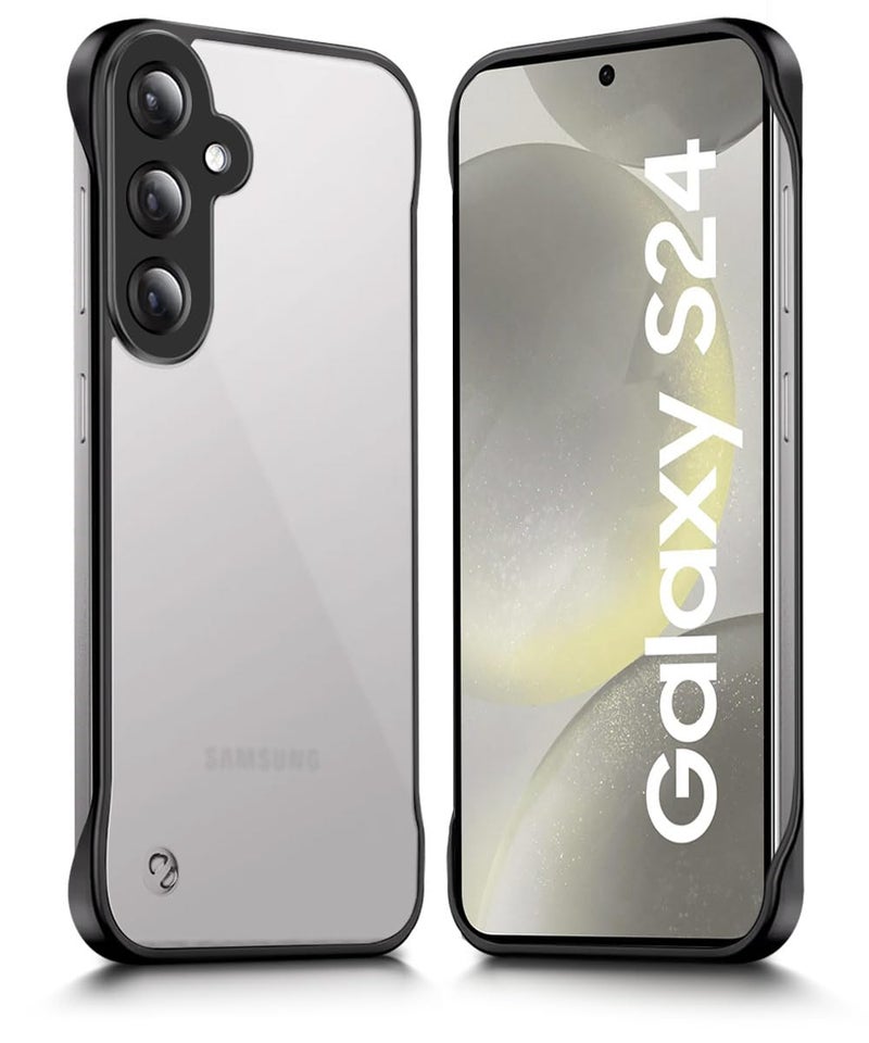WOW IMAGINE Hybrid Ultimate Back Case for Samsung Galaxy S24 5G | Lightweight Frameless Design with Full Protection | Shockproof Ultra Slim | Translucent PC & TPU Mobile Cover -Black - Image 2