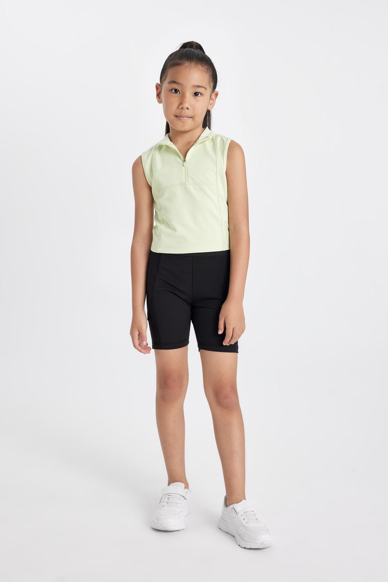 DeFacto Girl Slim Fit Polo Neck Basic Sleeveless T-Shirt - Image 4