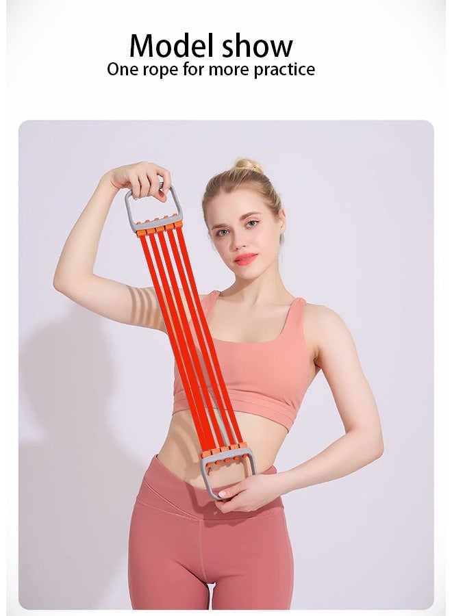 HaveDream Puller, Multifunctional Home Training Weight Loss Pull Rope Fitness Equipment, Adjustable Resistance - Red - Image 3