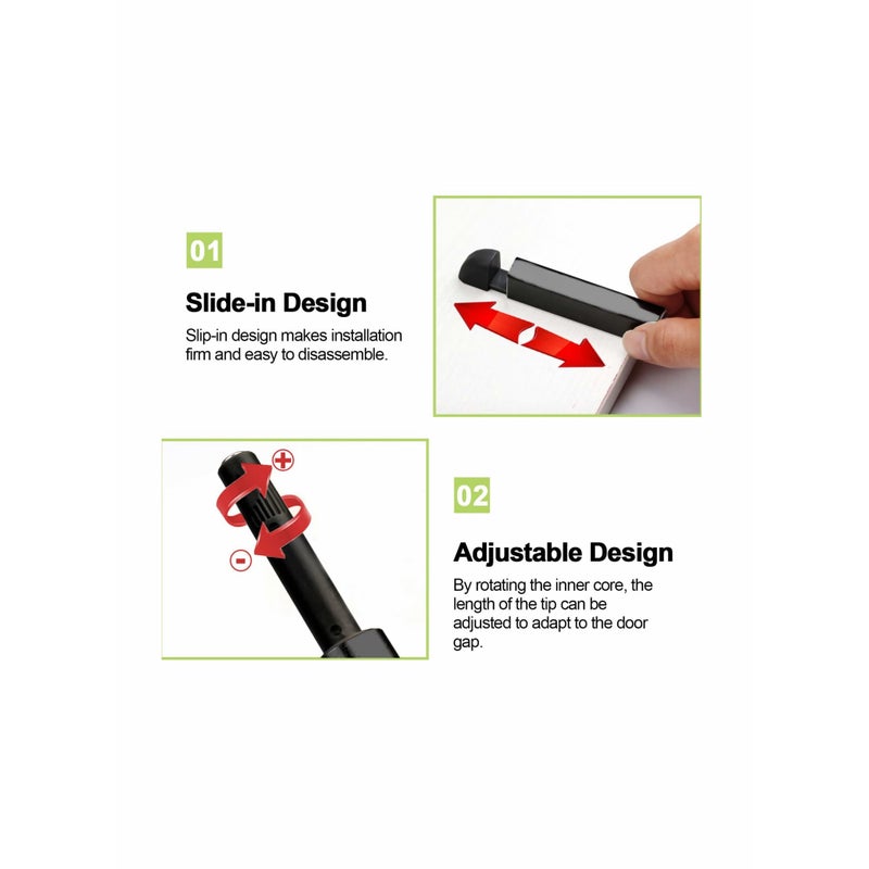 SOLARAE قفل لمسة مغناطيسية، قفل باب مغناطيسي للدفع لفتح القفل، إغلاق خزانة مغناطيسي قابل للتعديل، قفل إطلاق، مخمد لخزانة الملابس (6 قطع باللون الأسود) - Image 4