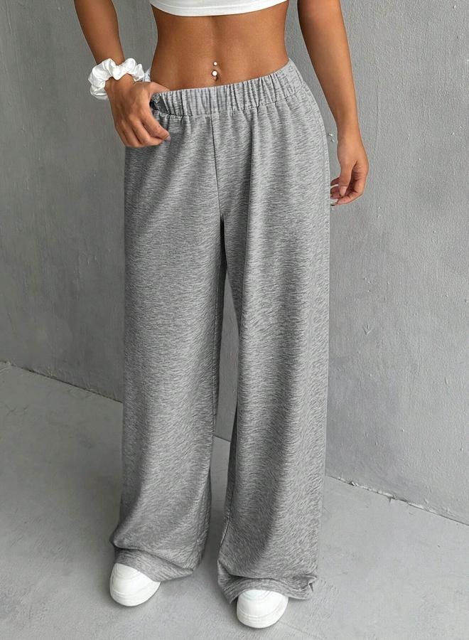 Take Two Solid Elastic Waist Wide Leg Joggers - Image 3
