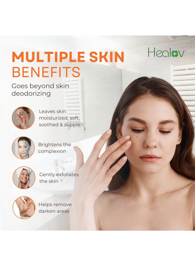Healov Persimmon Body Wash for Body Odor Control - Purifying Deodorizing Soap for Eliminating Nonenal Body Odor - Underarms, Intimate Inner Thigh, Bikini Area, Smelly Feet - Natural Deodorant Soap, Kids Safe  - Image 3