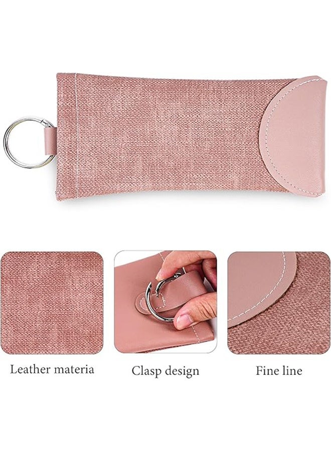 3 Pack Soft Glasses Case Pouch Bag, Leather Travel Sunglass Case Squeeze Top Eyeglass Case With Hanging Loop - Image 5
