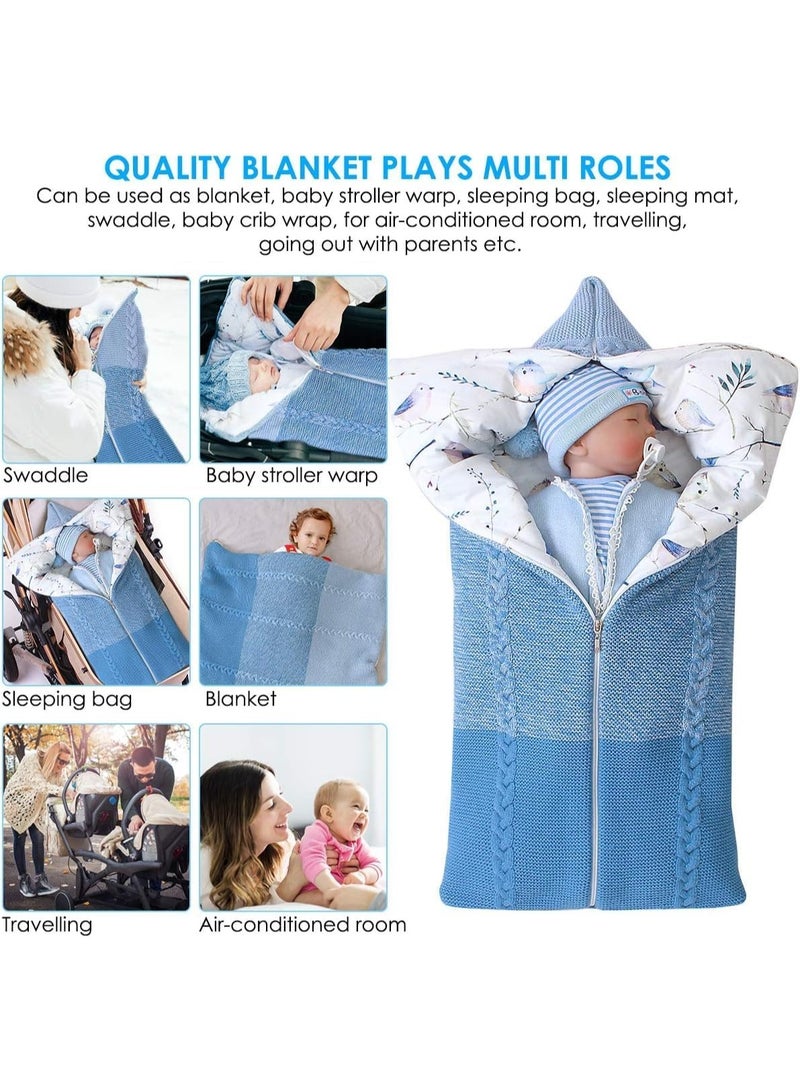 DOOKOO Newborn Baby Swaddle Blanket Multifunction Stroller Wrap Sleeping Mat Thick Warm Sleeping Bag Soft Thick Fleece Warm Blanket Newborn Sleeping Bag for Baby Boys Girls - Image 5