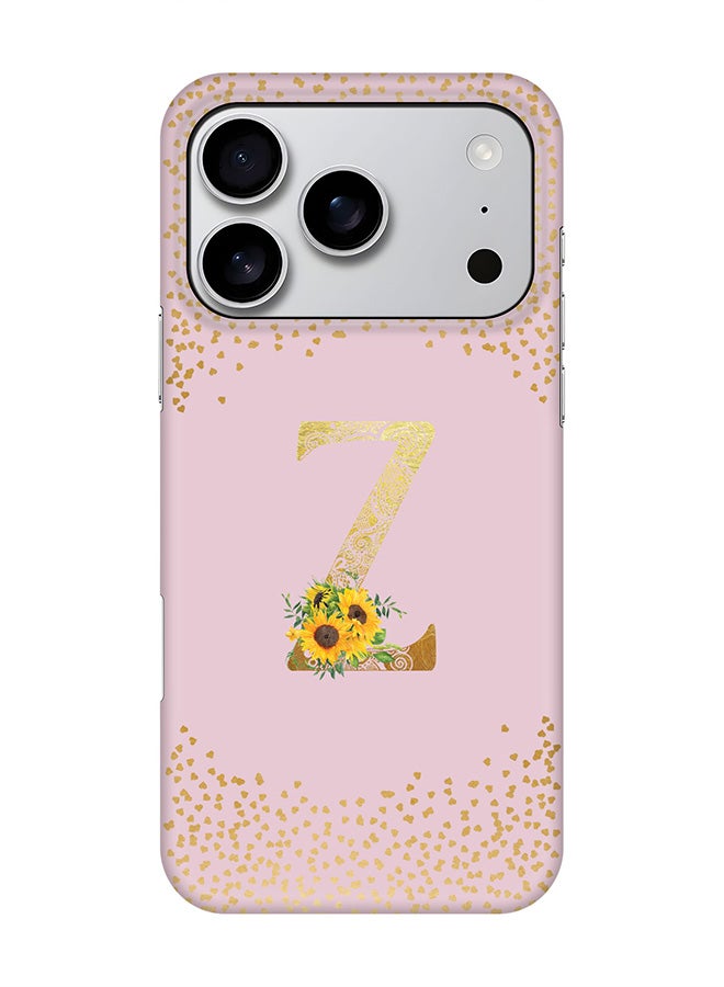 Stylizedd For iPhone 17 Pro,Case, [Compatible with MagSafe] Magnetic cover Slim fit Protection Matte, - Custom Floral Monogram - Z  (Pink )