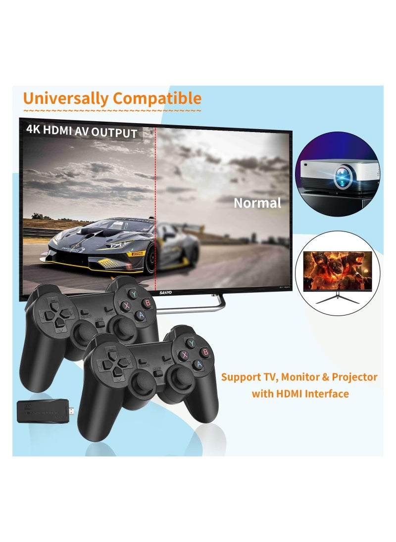 ماركة غير محددة - جهاز تشغيل العاب الفيديو الرقمية ريترو مع مخرج HDMI بدقة 4K مع اكثر من 10000 لعبة كلاسيكية مدمجة مع ذراعي تحكم مريحتين وخاصية التوصيل والتشغيل - Image 1