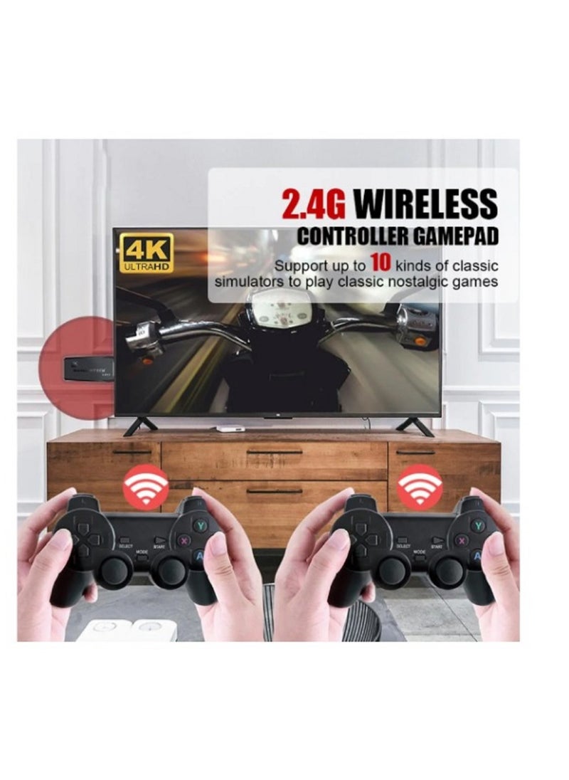 ماركة غير محددة - جهاز تشغيل العاب الفيديو الرقمية ريترو مع مخرج HDMI بدقة 4K مع اكثر من 10000 لعبة كلاسيكية مدمجة مع ذراعي تحكم مريحتين وخاصية التوصيل والتشغيل - Image 1
