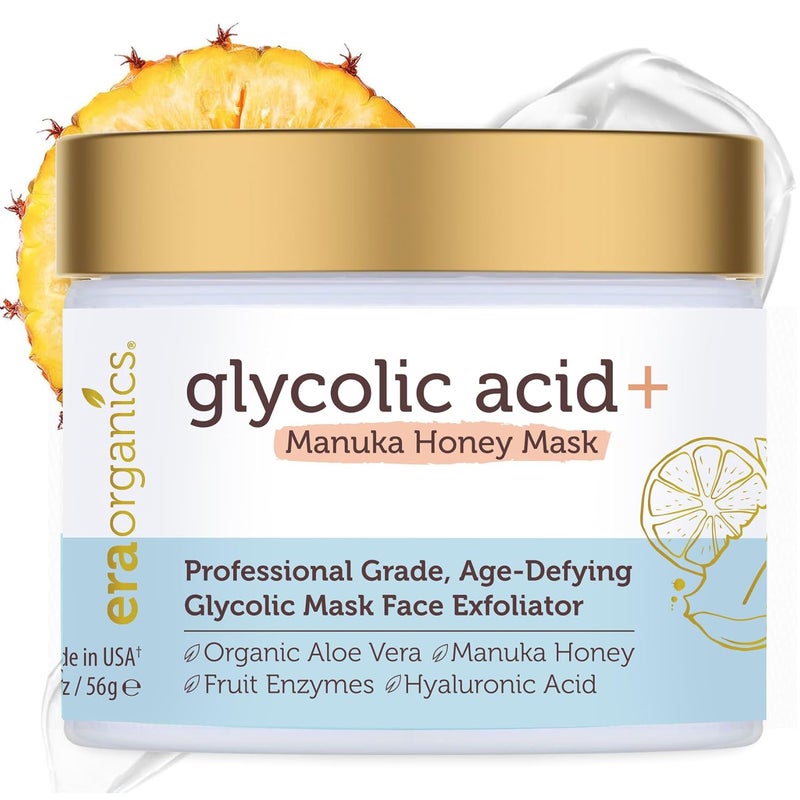 Era Organics Glycolic Acid Peel AHA BHA Exfoliant  70 USP Grade Clinical Strength AgeDefying At Home Chemical Exfoliant for Face  Salicylic and Lactic Acid Aloe Vera Manuka Honey Hyaluronic Acid
