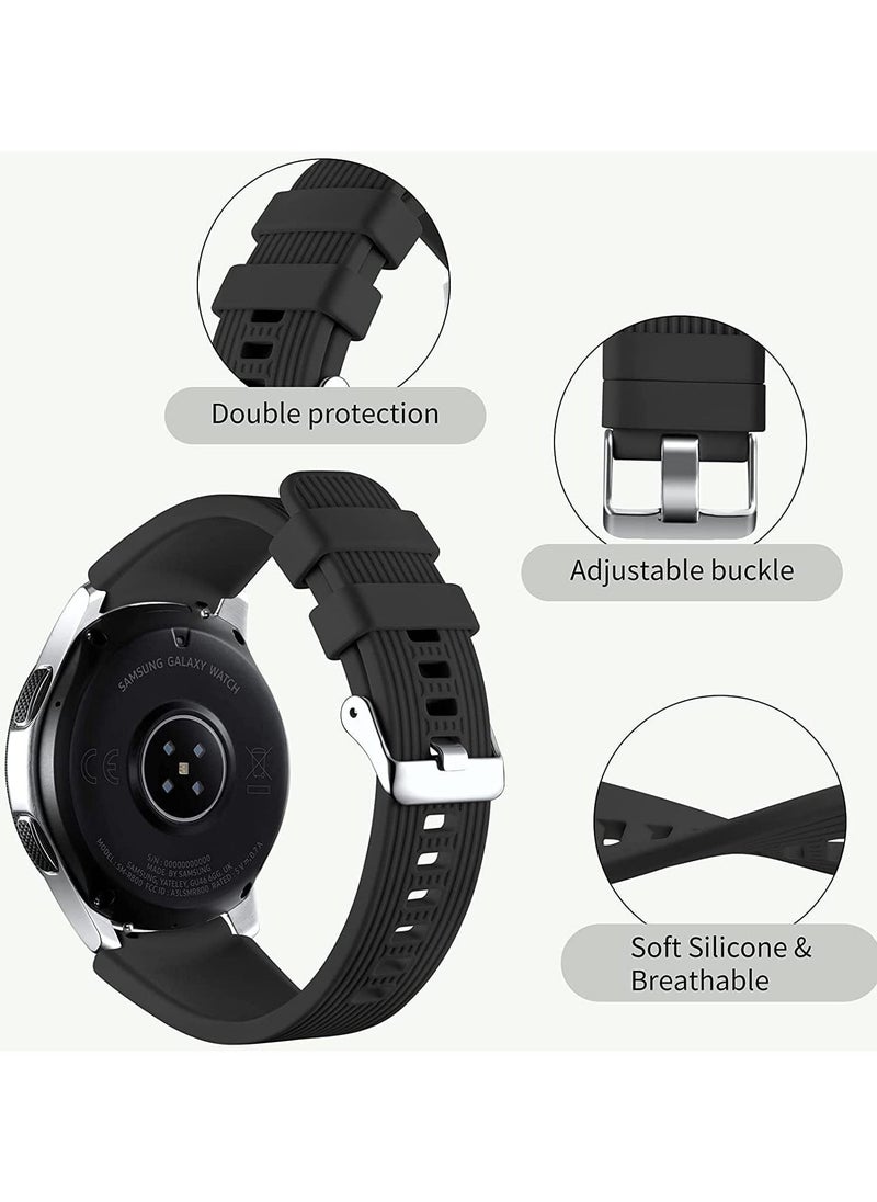 22mm Gray Silicone Sport Band – Compatible with Samsung Galaxy Watch 46mm, Galaxy Watch 3 45mm, and Gear S3 Frontier/Classic - Image 2