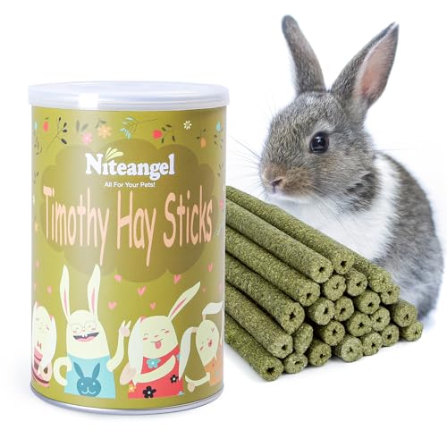 Niteangel 20pcs Natural Timothy Hay Sticks Timothy Molar Rod for Rabbits Chinchilla Guinea Pigs and Other Small Animals - Image 1