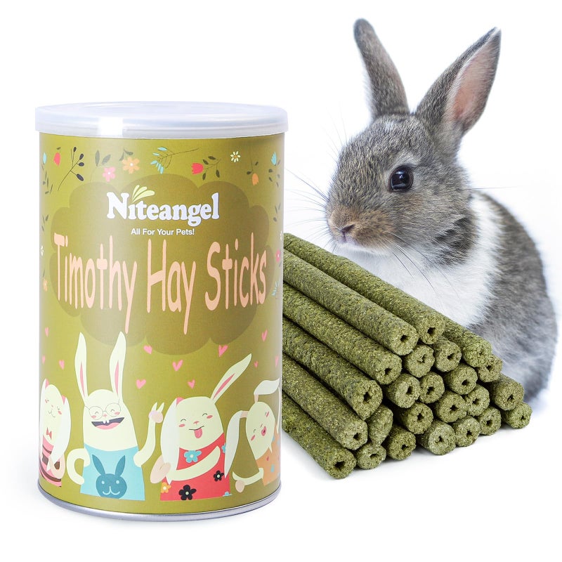 Niteangel 20pcs Natural Timothy Hay Sticks Timothy Molar Rod for Rabbits Chinchilla Guinea Pigs and Other Small Animals - Image 2