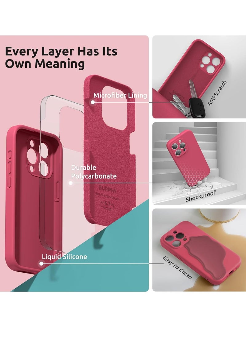 Raxoom Design for iPhone 15 Pro Max Case, Liquid Silicone [2 x Screen Protectors & 1 x Lanyard] Protection for Each Lens Shockproof Cover for iPhone 15 Pro Max 6.7 inch 2023, Hibiscus - Image 4