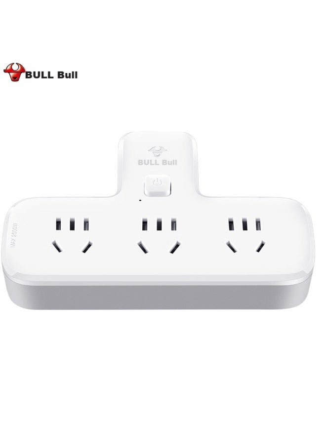Bull Power Strip/3-in-1 Socket Adapter/power Converter Suitable For Bedroom, Kitchen 3-outlet Master Switch Power Strip Gn-9603k - Image 3